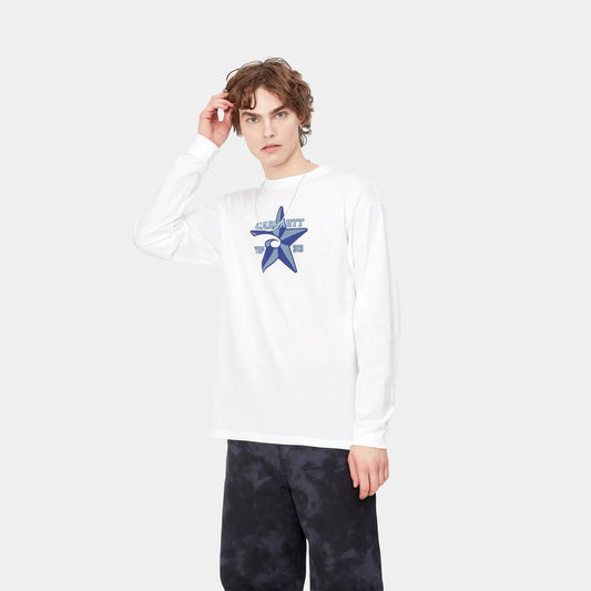 Ex Carhartt Men's Long Sleeve 'WIP' Shirt (Black/White)